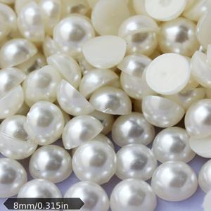 TEMU 대량 도매 2-10mm 모조 진주 화이트 AB 멀티 컬러 반원형 플랫 백 비즈 ABS 플라스틱 글리터 네일 아트