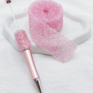 TEMU 1미터 자체 접착 투명 라인스톤 테이프, 폭 2.8cm, 프로젝트(미술, 공예, 의류, 가방, 모자, 신발 장식, 주얼리 제작, 재봉 용품)에서 다리미 접착 장식 글리터 적용에 적합