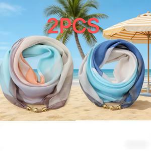 TEMU 세련된 매직 끈이 달린 시스루 스카프 2개 세트. 100% 폴리에스터 섬유로 제작되었으며 손세탁 또는 전문가용 드라이 클리닝에 적합합니다. 캐주얼한 주말 외출에 완벽합니다. 따뜻함, 방풍 기능, 깃털 없는 디자인으로 제공됩니다.