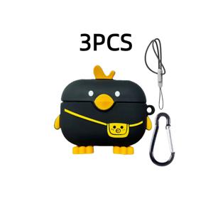 TEMU [세트] 초박형 경량 소프트 백팩 오리 실리콘 이어폰 케이스, Airpods Pro3/Pro2/Pro 및 Airpods 4/3/2/1에 적합, 카와이, , 아티스틱 스타일 이어폰 케이스. 세트 구성: 이어폰 가방 및 손목 스트랩