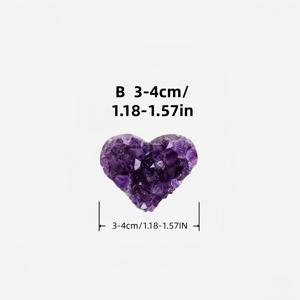 TEMU 하트 모양 자연 절단 및 연마된 자수정 클러스터, 사무실 및 홈 데코, 파티 및 휴일 장식, 생일 및 축제 선물, 미네랄 수집가용