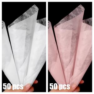 TEMU 100매 (흰색 50매 및 분홍색 50매) 선물 포장지, 플로럴 포장지, 꽃 포장지, 풀아웃 , 선물 상자 및 가방용 , 웨딩 포장지, 방수 공예, 꽃다발 포장 재료