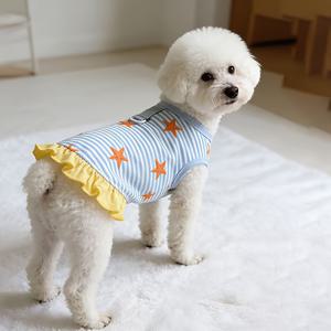 TEMU 봄/여름용 소형견 및 고양이 반려동물 옷: 포메라니안, 비숑, 테디 드레스; 조끼 원피스