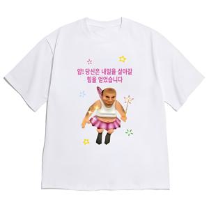 TEMU 남녀 공용 루즈핏 여름 반팔 티셔츠, 못생긴 무지개 머리 캐릭터 만화 디자인