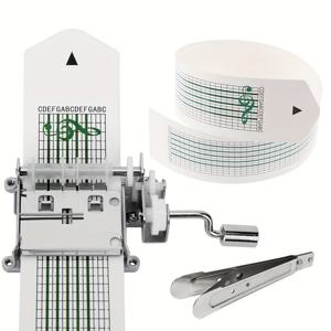 TEMU DIY 뮤직 박스 세트 (15음계 자석 테이프, 수동 크랭크 기계, 펀치 도구, 빈 테이프 20개 포함) - 개인 맞춤 노래 선물 제작에 적합