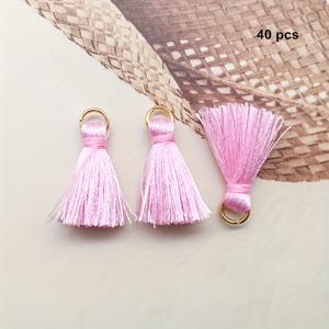 TEMU 40개입, 2.5cm 메탈 링 단색 태슬, 폴리에스터 태슬 , 책갈피 태슬, 웨딩 박스 팬 장식 소형 태슬, 주얼리 귀걸이, 헤어 장식, 팔찌, 목걸이 제작 소재 추가, 소형 행잉