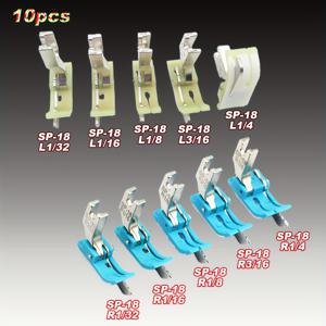 TEMU 산업용 재봉틀 압발 5개/10개 세트, 플랫베드 플라스틱 에지 압발, SP-18 철 PTFE 좌우 정지 압발, 가장자리 압발, 가죽, 접촉 부츠, 색상 랜덤