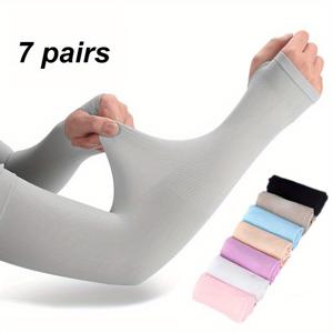TEMU 7켤레 팔토시, 팔아일레인, 패셔너블 슬리브, 햇빛 가리개 슬리브, 남녀 공용 라이딩 드라이빙 얇은, 이상적인 선물