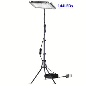 TEMU 144/96/50LED 작업등 스탠드 포함, DC 5V, 6000K, USB 플러그 및 1.5m/2m 코드, 접이식 삼각대 플러드라이트, 작업장 차고 작업 현장 조명용