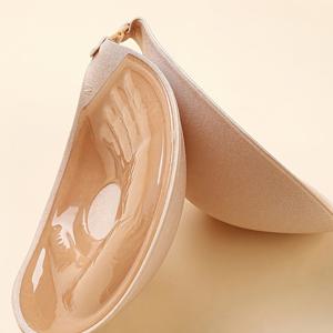 TEMU 보이지 않는 접착식 실리콘 브라 컵, 3CM 두께 푸쉬업 패드, 작은 가슴을 향상시키고 지지하도록 설계됨, 드레스 및 가운에 적합