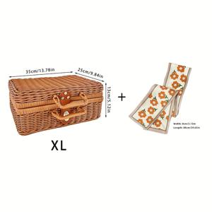 TEMU 핸드메이드 라탄 스타일 직조 수납 바구니, 빈티지 웨딩 선물 상자, 파보어 바구니, 크리스마스 추수감사절 선물 상자, 화장품 핸들 바구니, 생일 선물 상자, 선반용 바구니