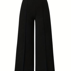 TEMU 여성용 캐주얼 솔리드 와이드 레그 트라우저 가을 여성 의류, 편안하고 쉬우며 패셔너블, 데일리 외출, 통근