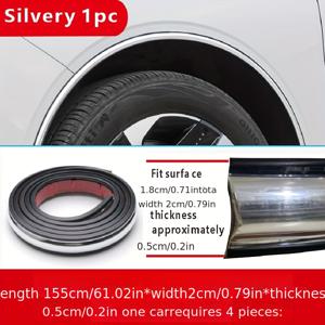 TEMU 차량 휠 눈썹 충돌 방지 마모 방지 장식 보호 키트, 새로운 업그레이드된 PVC 고무 재질, 자동차 휠 아치 보호 립, 스크래치 방지 씰 장치, 먼지 방지 스트립, 오래 지속되는 내구성, 드릴링 불필요, 간편한 설치, 트림 추가