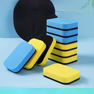 TEMU 탁구라켓 클리닝 스펀지 세트 5개 - 휴대용 패들 & 러버 클리너, 노란색과 파란색