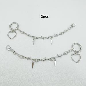 TEMU 하트 펜던트 신발 체인 2개, DIY 신발 장식 액세서리, 탈부착 가능한 신발 장식품, 새해, 크리스마스, 개학 선물로 완벽