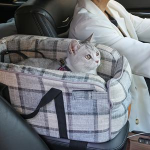 TEMU 휴대가 편리한 애완동물 차량용 시트 - 휴대용 강아지 고양이 여행용 캐리어, 안전 버클 잠금 장치 포함, 소형 및 중형 애완동물에게 적합
