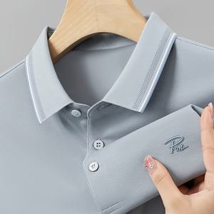 TEMU 젊고 중년 남성을 위한 긴팔 티셔츠, 라인 아트가 있는 컬러 블록, 라펠 칼라, 루즈핏 아빠 스타일 폴로 셔츠, 비즈니스 캐주얼 편안한 베이스 레이어