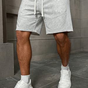 TEMU 남성용 경량 여름 반바지, 조절식 드로스트링 허리 및 루즈핏 - 조깅, 헬스장, 캐주얼웨어에 적합한 단색 애슬레틱 반바지, 포켓 포함, 세탁기 사용 가능, 신축성 없음