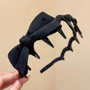 TEMU 1개 여성용 폴카도트 리본 머리띠 - 고급스러운 리본 헤어 액세서리, 땋은 머리, 포니테일, 번, 업스타일에 적합 | 웨딩, 파티, 일상 헤어스타일용 다용도 헤어 액세서리