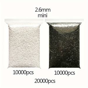 TEMU 수공예, 2.6mm 흰색 및 검은색 융합 비즈 20000개, 3D 픽셀 퍼즐 제작용. 고품질 융합 비즈, 장식용