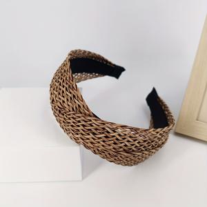 TEMU 1개 7Cm 폭 - 속이 빈 메시 인조 가죽 머리띠