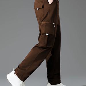 TEMU 남성용 신상 봄/가을/여름 멀티포켓 카고 팬츠, 패셔너블 심플 다용도 스트레이트핏 루즈핏 캐주얼 아웃도어 바지