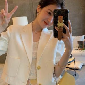 TEMU SunburstWonder 여름 여성 샤넬 스타일 핑크 반팔 숏 자켓 고급스러운 데일리 룩