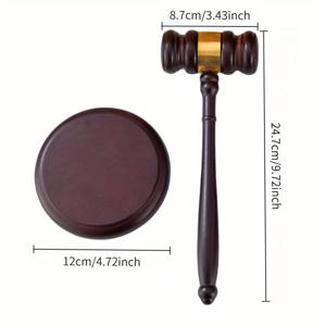 TEMU 2pcs High-end Solid Wood Hammer and So Blo Set, High-end Solid Wood Auction Hammer, Suitable Judges, Lawyers, Auctioneers and Court Props, Script