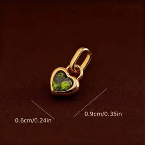 TEMU 1개 304 스테인리스 스틸 소재, 12개 탄생석 하트 DIY 무료 조립 액세서리, 가방 펜던트 목걸이 귀걸이 팔찌 소재 장식품