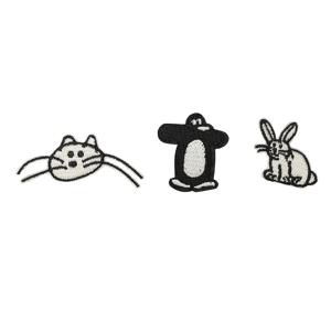 TEMU 동물 캐릭터(아기 고양이, 토끼, 펭귄) 수 놓은 다림질 패치 3개 세트 (2.6-5cm), 의류, 가방, 모자용, 손바느질 및 다림질 겸용