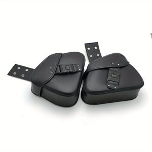 TEMU 인조 가죽 새들백 블랙 모터바이크 사이드 새들백 비밀번호 잠금 하틀리 크루저 보버 초퍼 SUZUKI 카와사키 야마하 범용