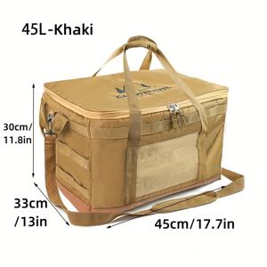 TEMU 45L 대용량 야외 캠핑 수납 가방, 피크닉 조리 기구 보관 가방, 가스 주화, 식기 보관 상자, 야외 캠핑, 하이킹용