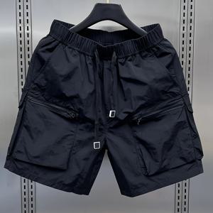 TEMU 일본 레트로 멀티 포켓 카고 반바지 남성용 트렌디 브랜드 여름 얇은 루즈핏 레그 캐주얼 아웃도어 크롭 팬츠