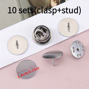 TEMU 304 스테인리스 스틸 플랫 브로치 고리 나비 클립 DIY 수제 지지대 배지 액세서리 10개 세트