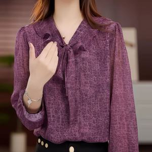 TEMU 셔츠 신상 긴팔 탑 베이스 레이어 시크 블라우스 중년 엄마 스타일 루즈핏 자외선 차단 봄 여름 플로럴