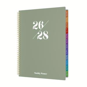 TEMU 2026-2028년 월간 플래너 A4, 2026년 1월 ~ 2028년 12월, 두꺼운 종이로 제작된 3년 월간 캘린더, 내부 포켓, 스프링 제본, 작업 및 학교용 하드 커버, 8.5