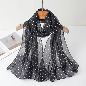 TEMU 1/2개 폴카 도트 프린트 다기능 스카프, 거즈 스카프, 여성용 목 장식 스카프, 봄/가을 패션 롱 프린트 스카프, 여름 자외선 차단 스카프, 실내 에어컨 숄, 헤드 스카프, 비치 타월, 겨울 스카프