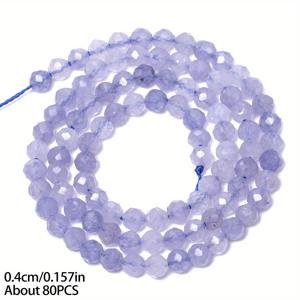 TEMU 2/3/4mm 천연석 파체드 탄자나이트 라운드 비즈, 우아한 루스 비즈, 팔찌, 목걸이, 귀걸이 추가, 주얼리 제작 용품에 적합