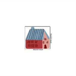 TEMU 1개 플러시 카펫 러그 - 불규칙한 집 모양에 적합 (넓은 출입구 디자인), 부드러운 플러시 질감, 아늑한 매트 - 모던 카와이 일본 한국 스타일 - 손세탁 전용 - 불규칙한 윤곽, 침대 옆, 욕실 출입구용 - 1개 50x60cm (1000g)