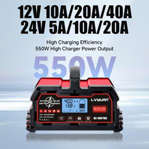 TEMU 배터리 충전기, 12V/24V 납산 배터리용, 12V 리튬-포스파이트 자동차 트릭클 충전기, 및 잔디깎기 자동 유지보수기, 해양 납산 배터리