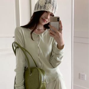 TEMU 한국 레트로 활용도 높은 슈퍼 슬림 조롱박 옷단 컬러 블록 페이크 투피스 긴팔 티셔츠