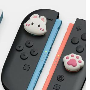 TEMU 2개 세트, 귀여운 흰토끼 발바닥 게임 로커 캡, Switch2, PS5, PS4, XBOX용