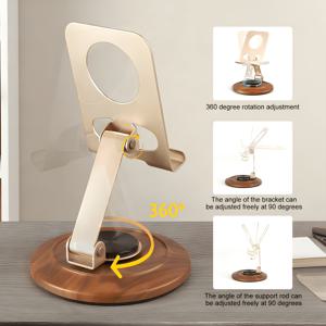 TEMU 360° 회전 헤비듀티 10kg 금속 스탠드, 접이식 보관 디자인, 90° 멀티앵글 조절, 홀아웃 디테일, 90mm 베이스, 사무실/주방/야외 다중 시나리오에 적합. 테크 스타일, 항공 합금, 출퇴근/홈 레저 다중 시나리오에 이상적