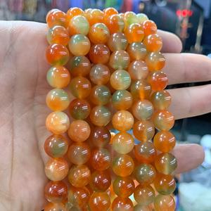 TEMU 매끄러운 주황-녹색 옥수숫자루석 구슬, DIY 주얼리 액세서리 팔찌 제작 재료, 4/6/8/10/12mm, 핸드메이드 DIY 팔찌, 목걸이, 귀걸이용, 남녀 선물용, 공예용품, 공예 애호가용