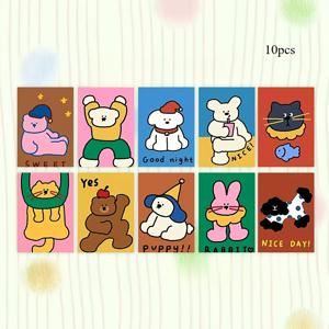 TEMU 10개 세트, Goodnight 도파민 동물 스타일 벽 장식 카드, 심미적인 힐링 장식 포스카드