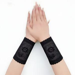 TEMU 여성 레이스 손목 커프스 1쌍, 스포츠 손목 보호대, 커버 커버업, 탄성 좋은 통기성 팔토시, 웨딩 파티 데일리 스포츠용