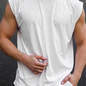 TEMU 남성 솔리드 컬러 탱크 탑 - 미국 스트리트 스타일의 멋진 남성용 민소매 셔츠. 운동 중 어깨 당김을 방지하는 튼튼한 주름 방지 원단으로 제작되었습니다.