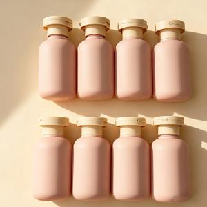 TEMU 미끄럼 방지 뚜껑 포함 반투명 로션 병 8개 팩, 재충전 가능 - 핸드 솝, 바디 워시, 용기 용, 욕실, 샤워, 스파용 고급 선물 세트 - 플라스틱 재충전용 병 (라벨 없음)