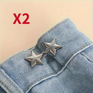 TEMU 2/4 허리 감기 버튼 (리틀 스타용), 탈부착 가능, 드릴 불필요, 데님 바지 허리 사이즈를 크게 줄이는 마법의 도구