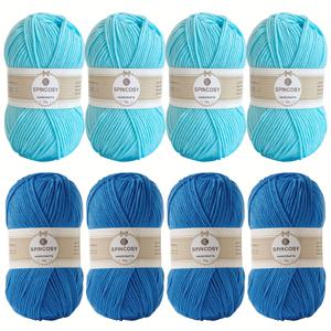 TEMU 8개 마카롱 컬러 실 세트, 4단 100% 아크릴 원사, 총 무게 400g/1100yd, 크로셰 담요, 부케, 스웨터, 모자, 스카프 등 소품 제작에 적합 – 초보자용 키트